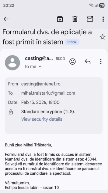 Mihai Trăistariu înscris la „Insula Iubirii” 2026: confirmarea primită pe e-mail