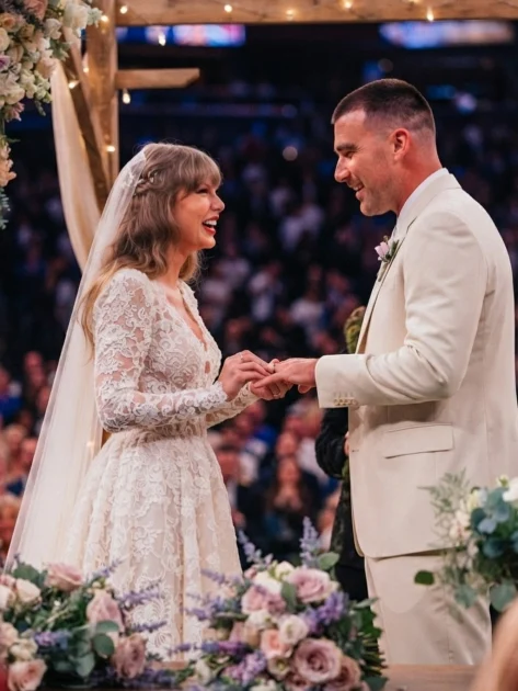 „Gunoaiele” de la nunta lui Taylor Swift și Travis Kelce, vândute online: 25 de dolari pentru mucuri și capace